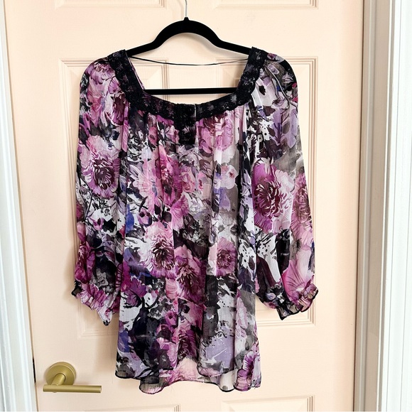 JohnPaulRichard Tops - Purple floral John Paul Richard top